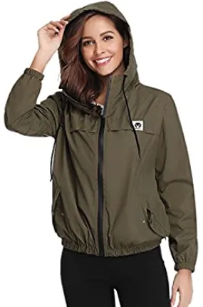 Abollria Raincoats Waterproof Lightweight Rain Jacket Women's Trench Coats