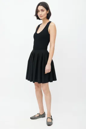 Black Knit Shimmer Tulip Skirt