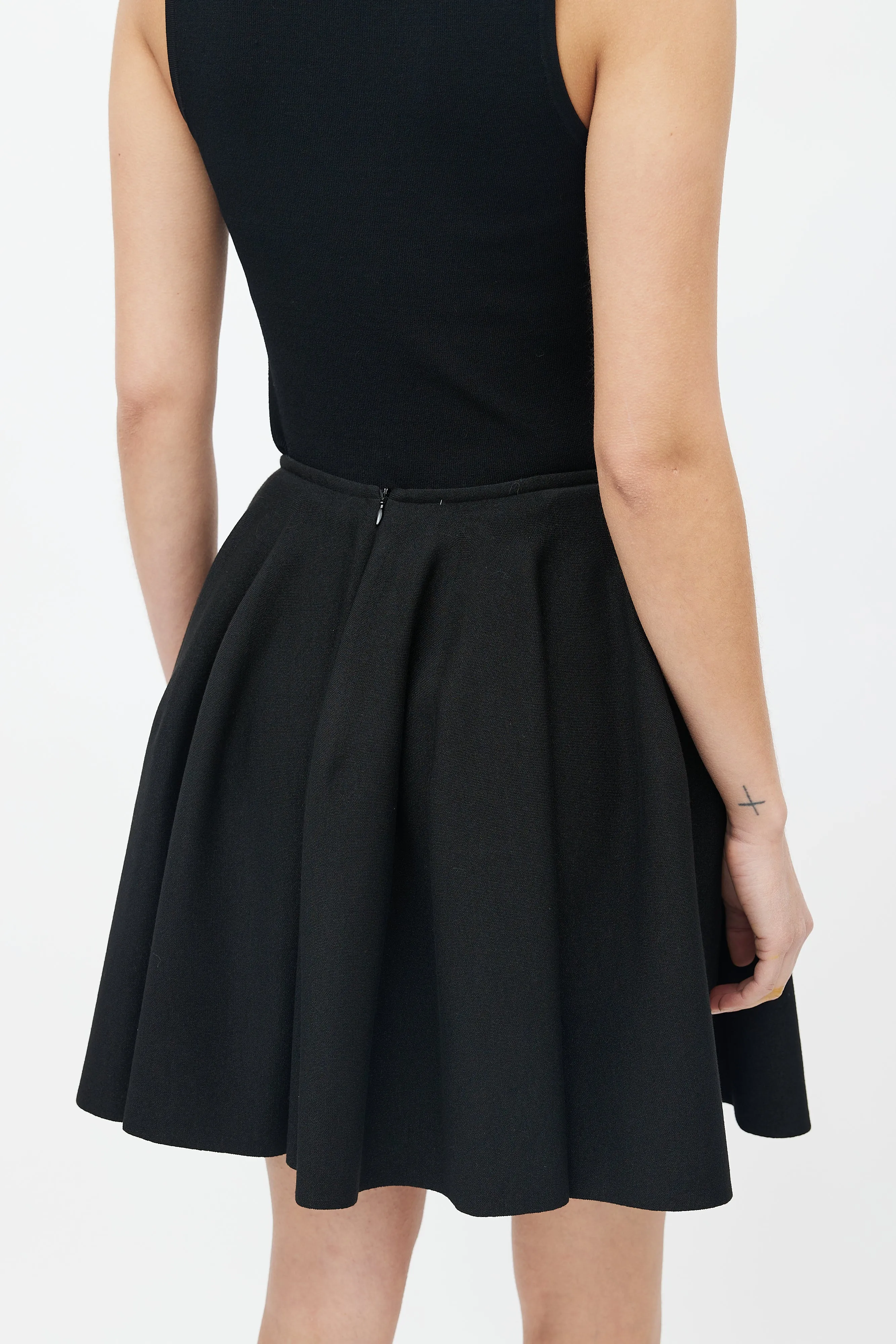 Black Knit Shimmer Tulip Skirt