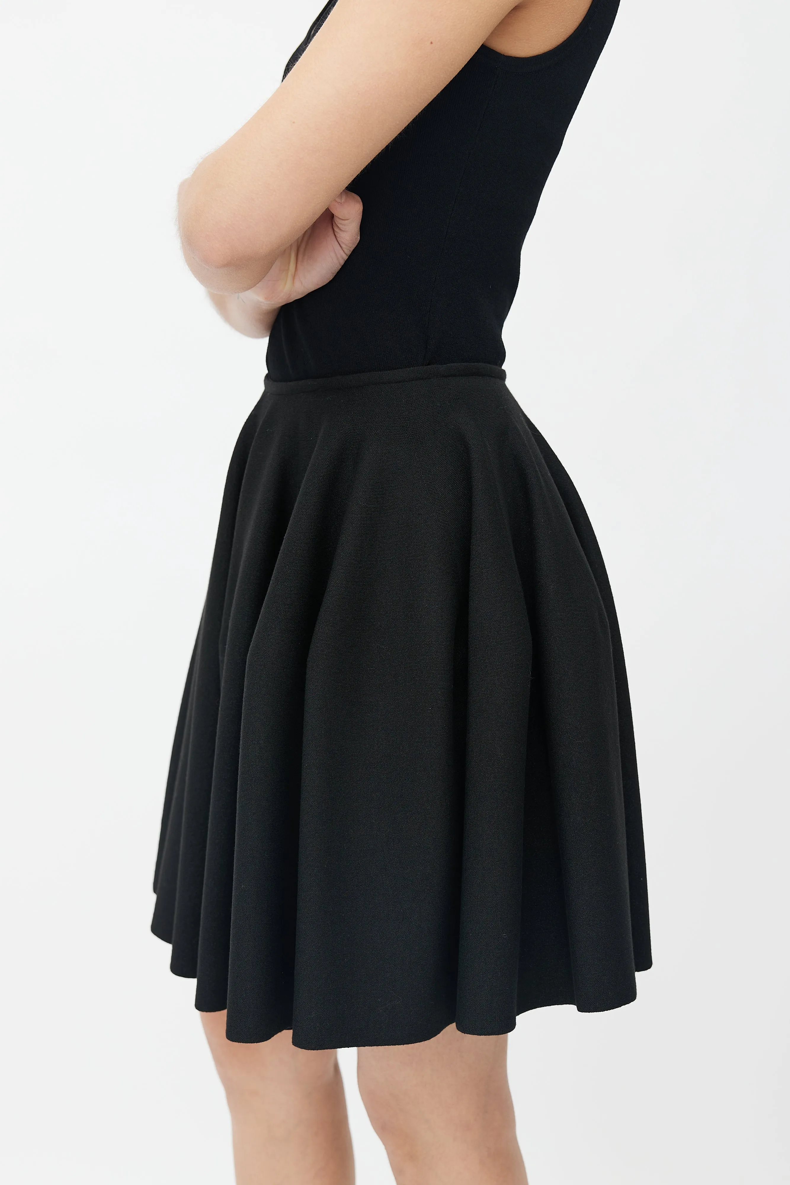 Black Knit Shimmer Tulip Skirt