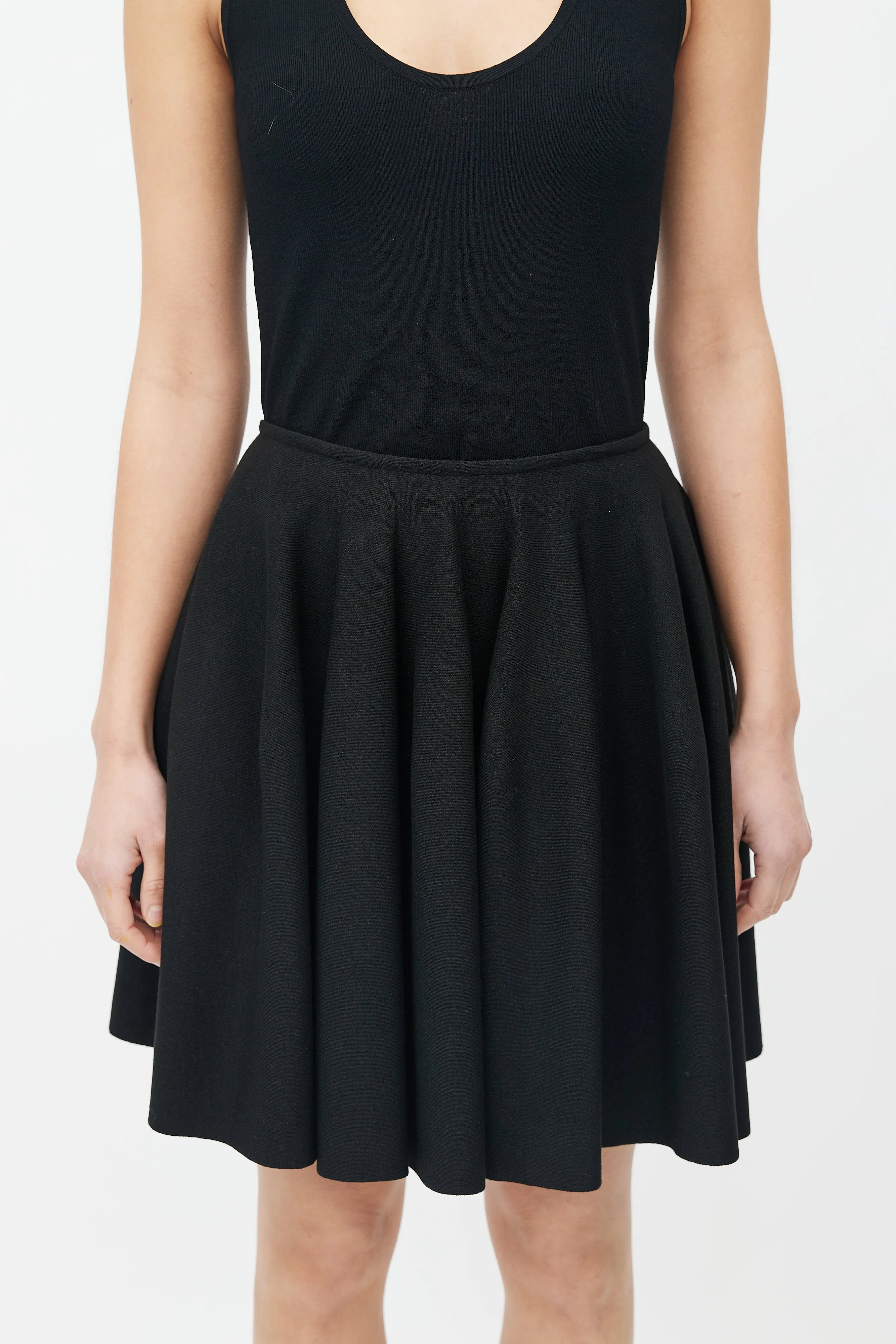 Black Knit Shimmer Tulip Skirt