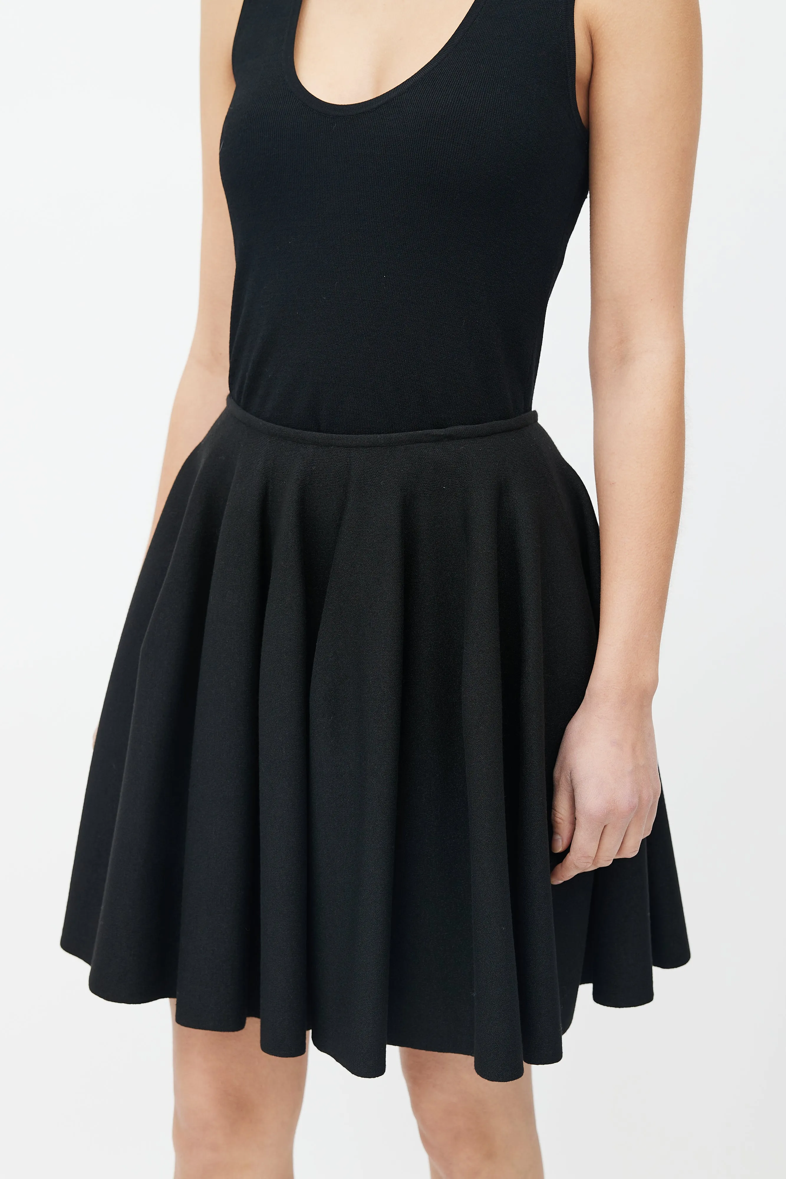 Black Knit Shimmer Tulip Skirt