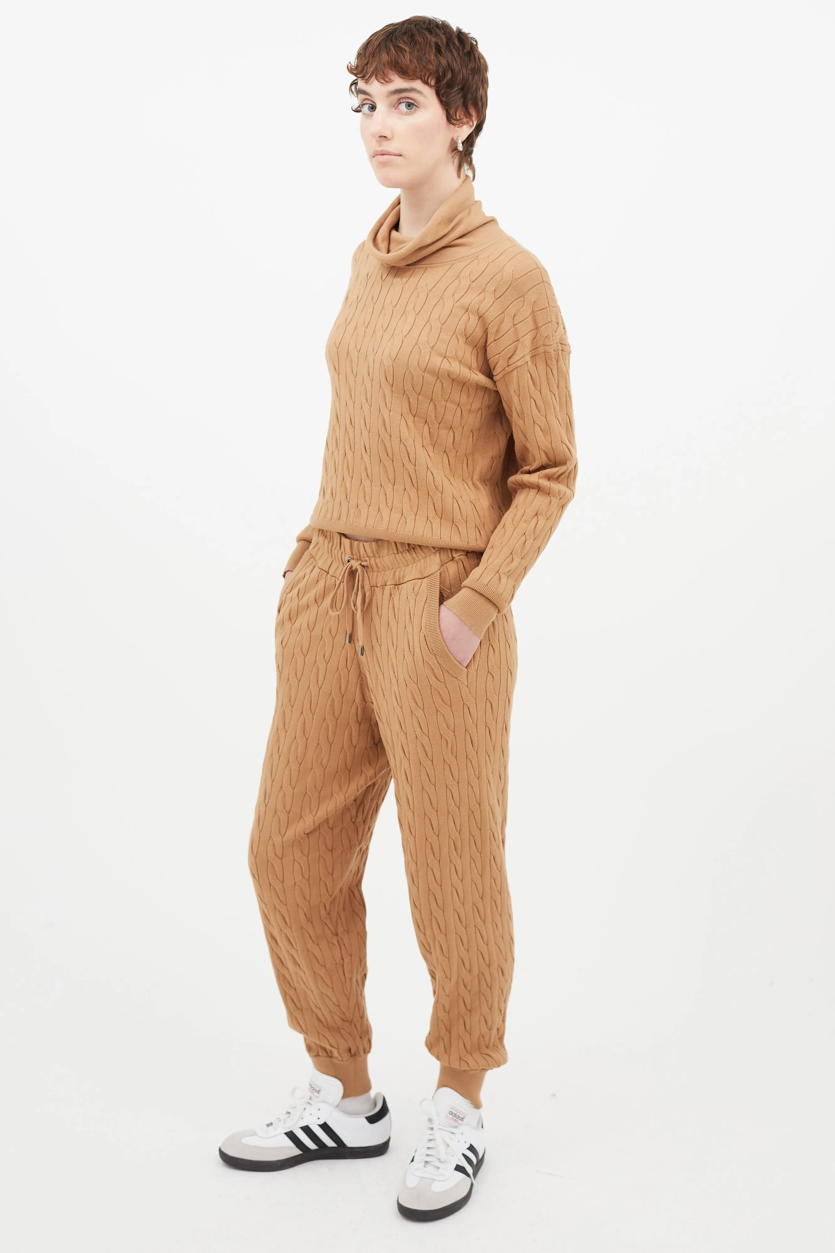 Brown Cableknit Jogger