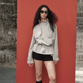 Double-Breasted Belted Trench Coat