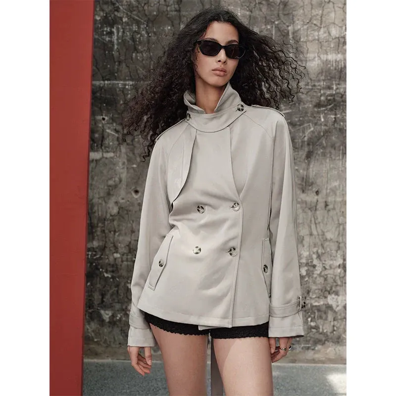 Double-Breasted Belted Trench Coat
