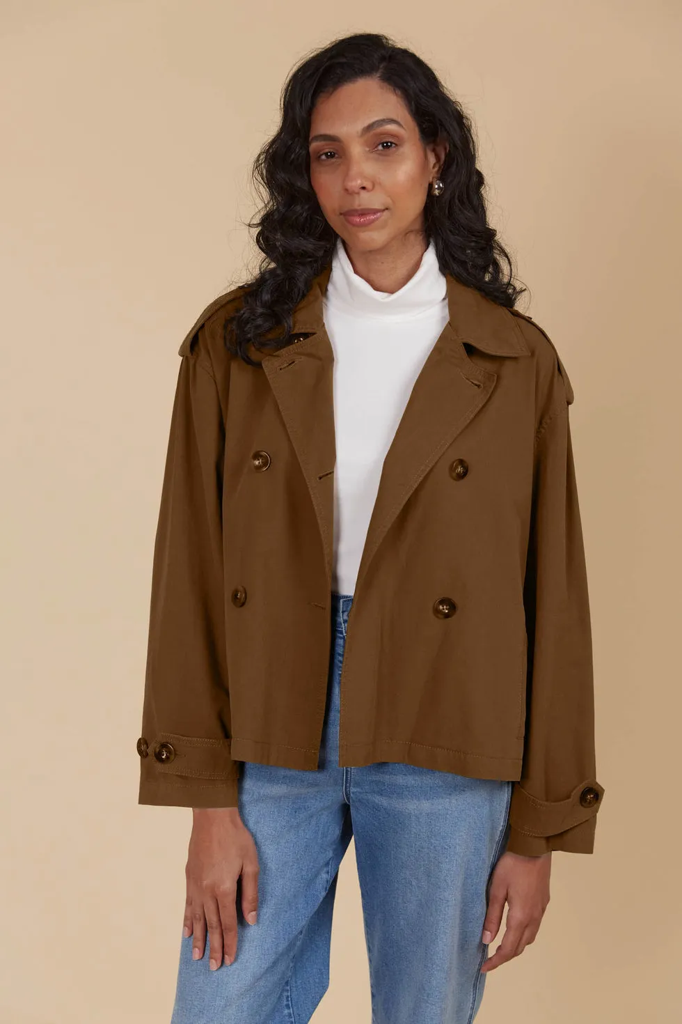 Freya Crop Trench - Toffee PREORDER MID MARCH