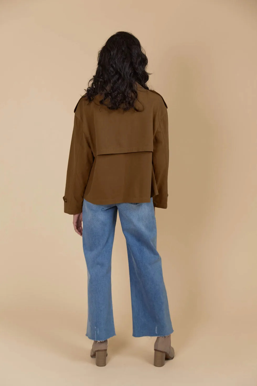 Freya Crop Trench - Toffee PREORDER MID MARCH
