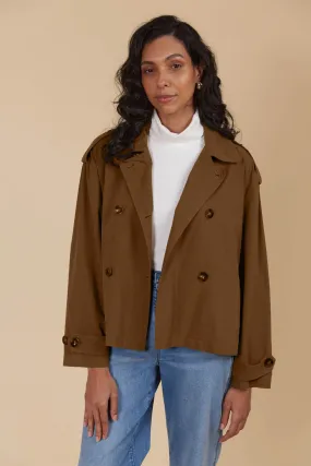 Freya Crop Trench - Toffee PREORDER MID MARCH