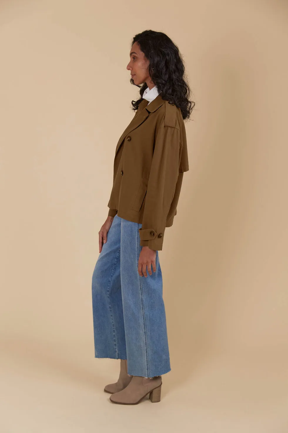 Freya Crop Trench - Toffee PREORDER MID MARCH