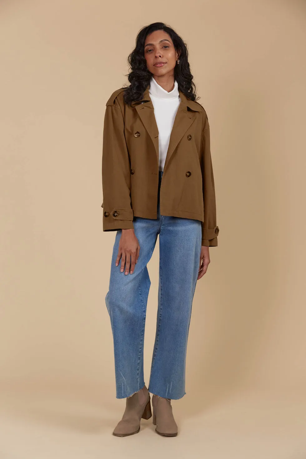 Freya Crop Trench - Toffee PREORDER MID MARCH