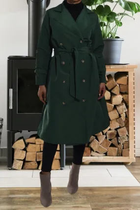 Green Lined Trench Coat