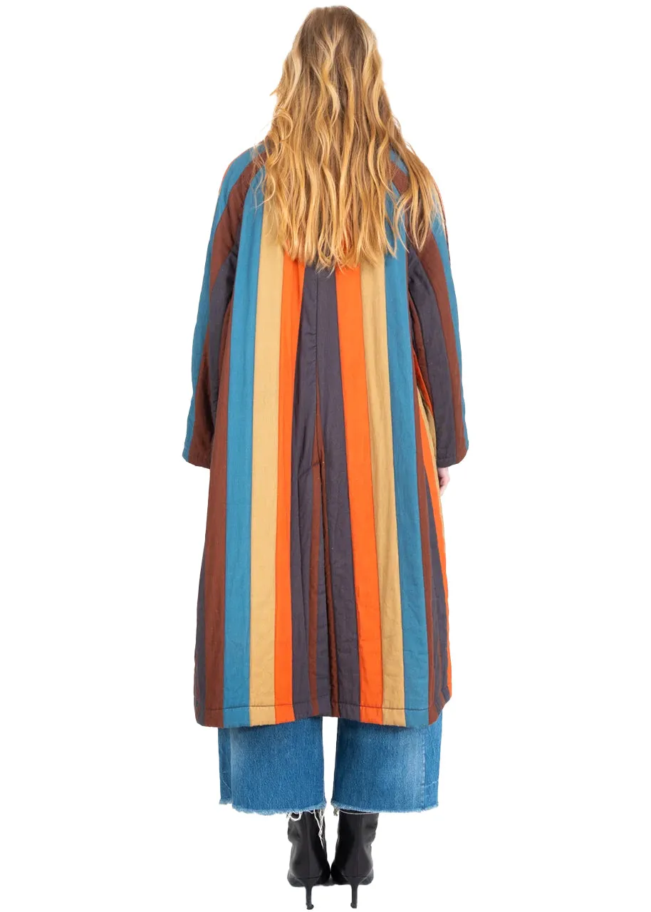 Happy trench in tangerine stripe