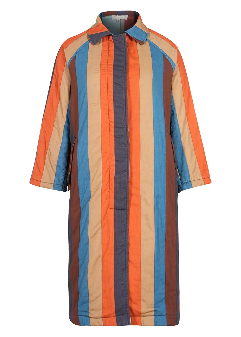 Happy trench in tangerine stripe