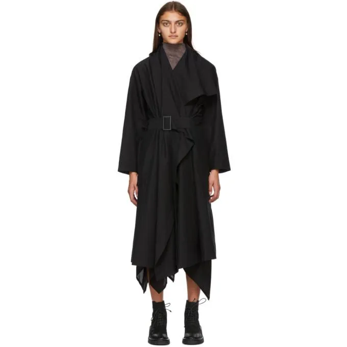 Issey Miyake Black Paper Like Tricot Coat