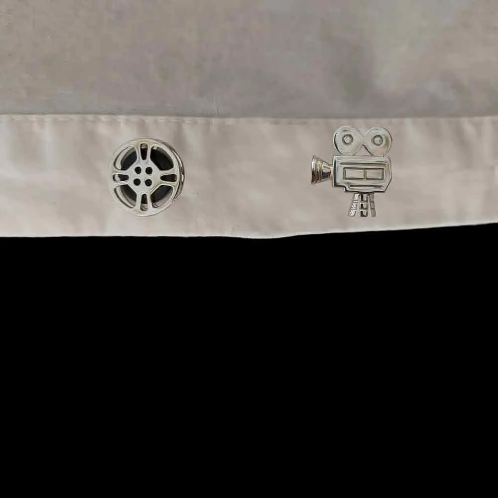 Lights Camera Action Cuff-Links Button,