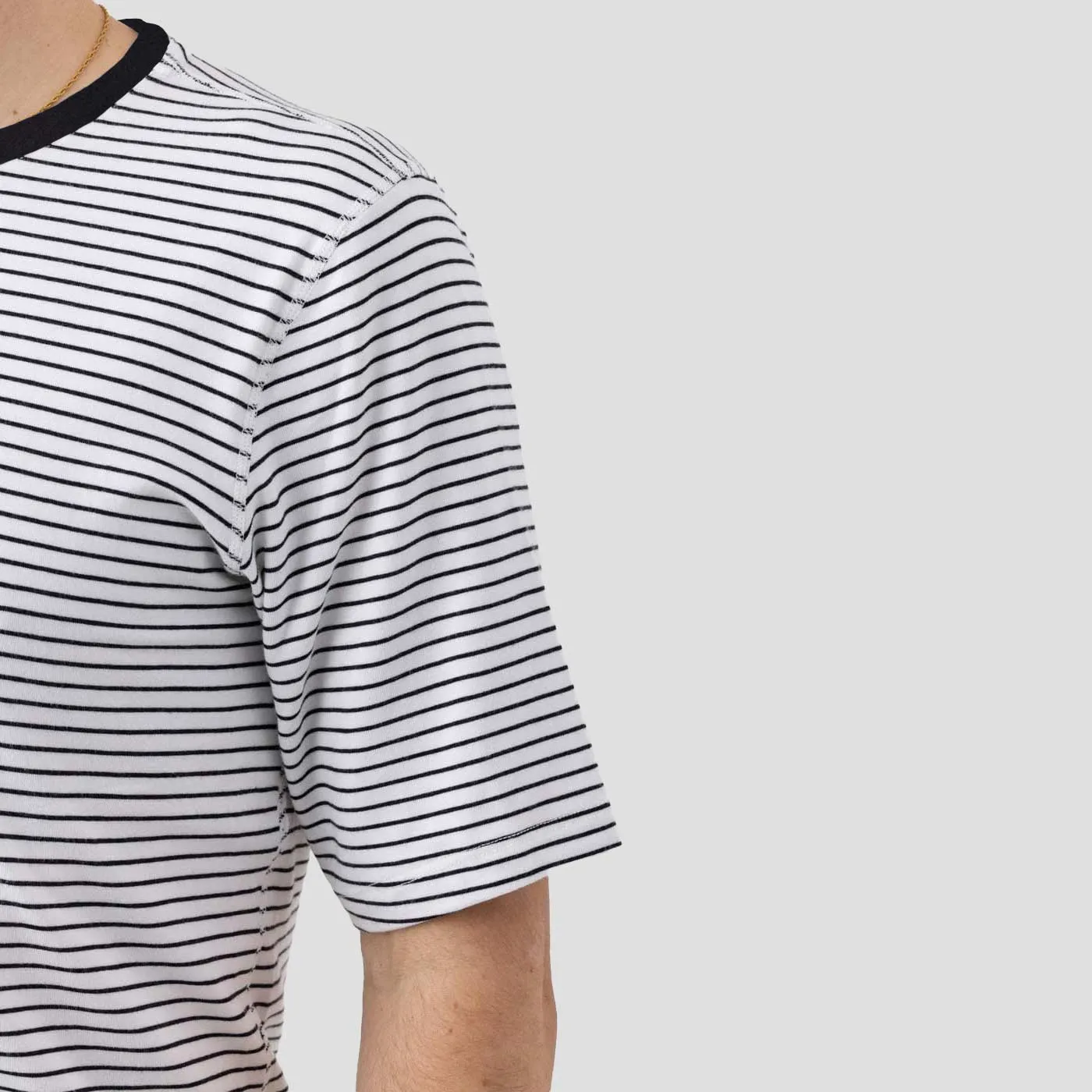 Men's Organic Riding Shirt  - White Stripes
