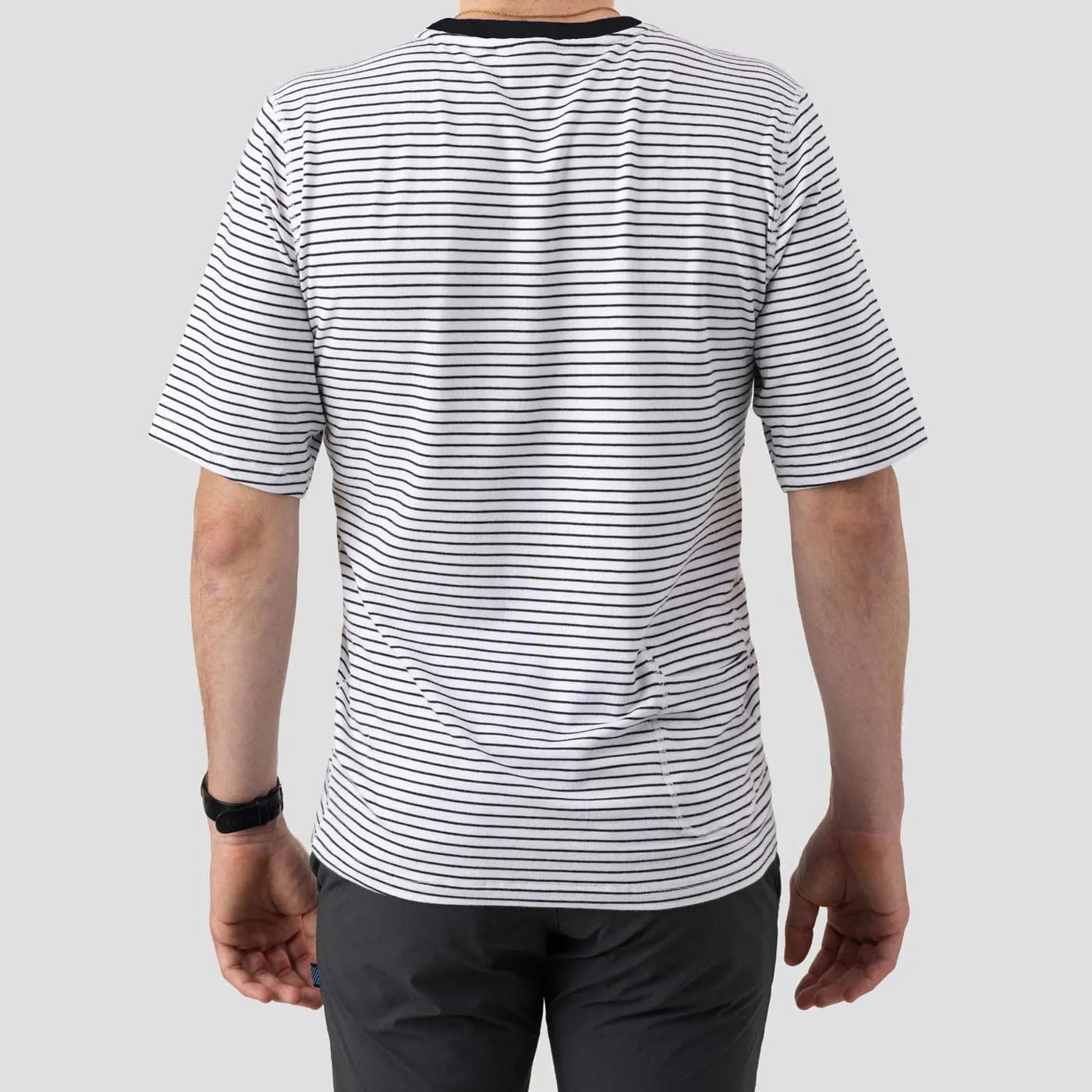 Men's Organic Riding Shirt  - White Stripes