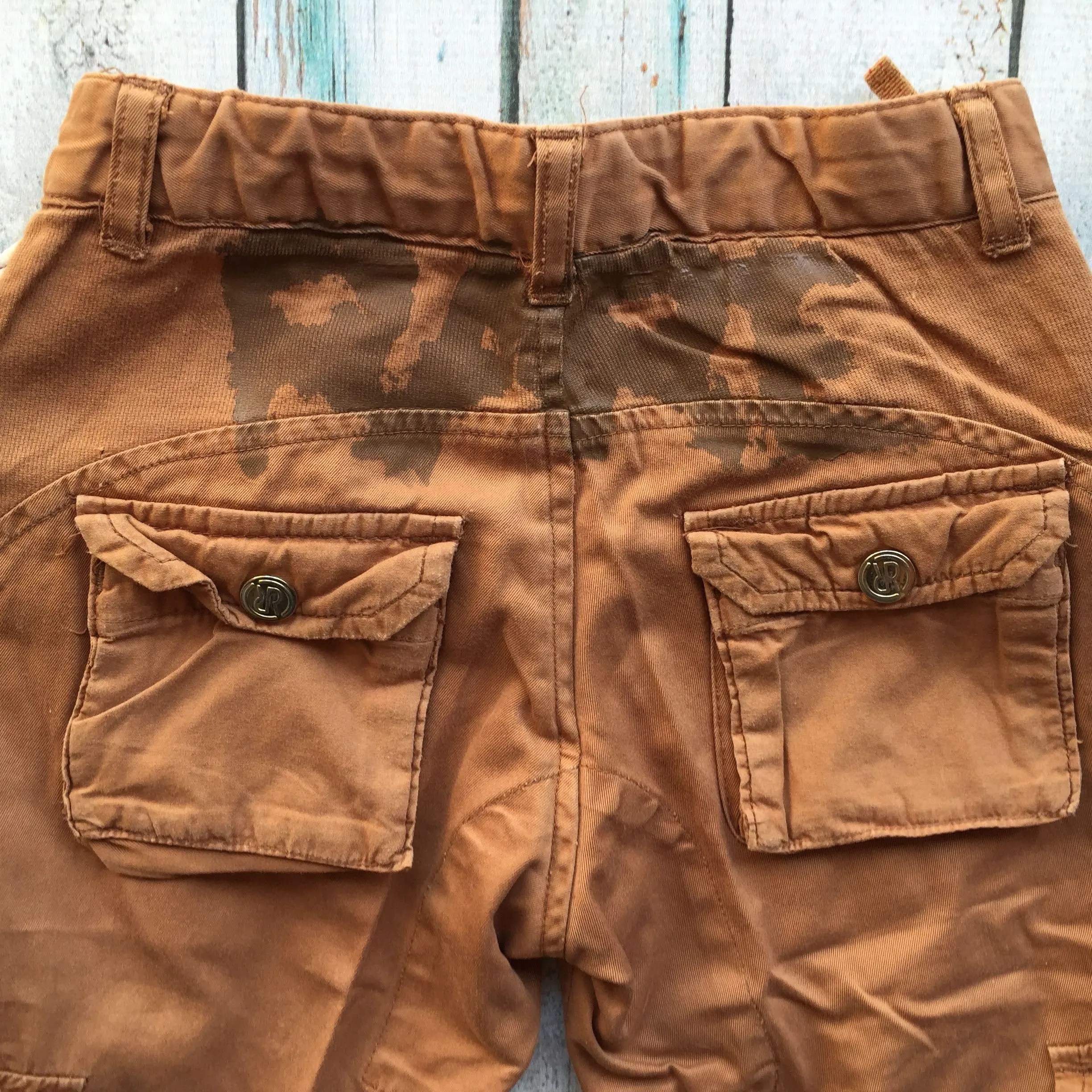 NWT - RA-RE Italian Boys Mustard Long Cargo Shorts - Size 4