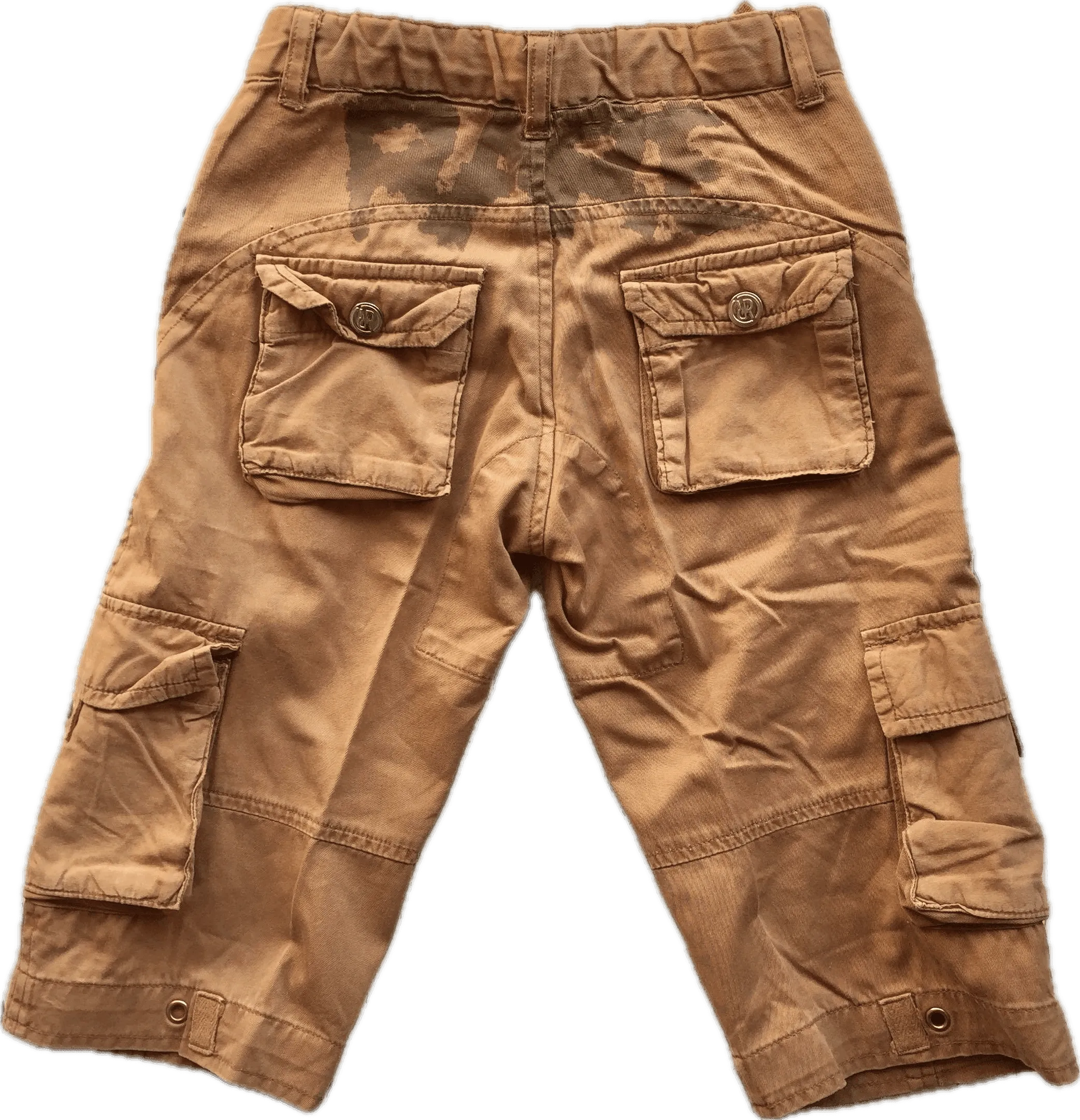 NWT - RA-RE Italian Boys Mustard Long Cargo Shorts - Size 4