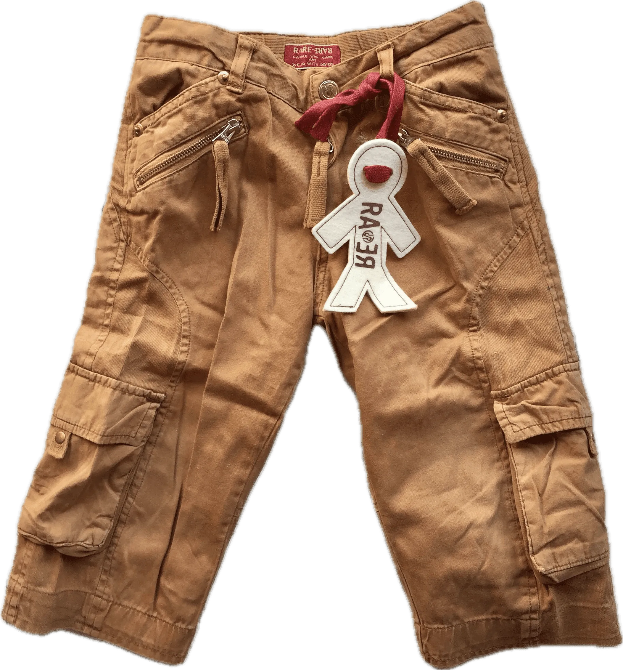 NWT - RA-RE Italian Boys Mustard Long Cargo Shorts - Size 4