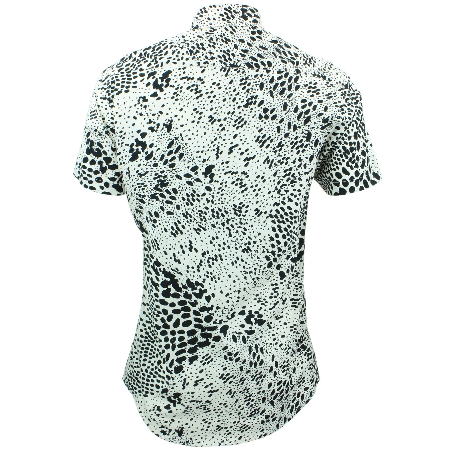 Tailored Fit Short Sleeve Shirt - Black Spots