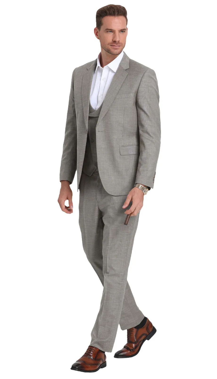Tazzio M335SK-LGRY Mens Suit
