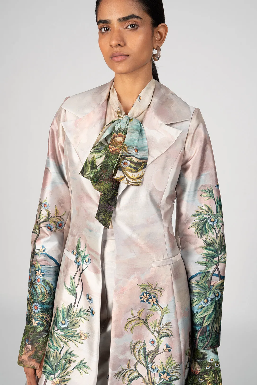 The river godet evening coat