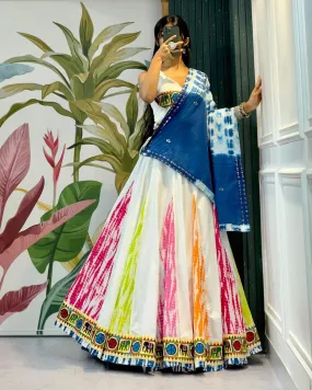 Women's Designer Trending Navaratri Cotton Multicolour Work Lehenga Choli